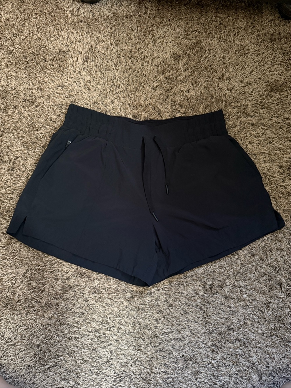 all in motion Black Athletic Drawstring Zip-Pocket Shorts